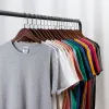 Customized AG190g men's solid-color cotton round-neck short-sleeved T-shirt, corporate advertising cultural T-shirt, work uniform with embossed LOGO details Picture